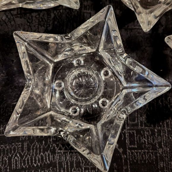 Unbranded Accents Vintage 95s 45 Clear 5 Point Glass Star Shaped